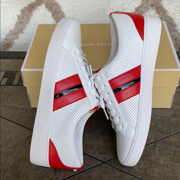 MICHAEL KORS CATELYN STRIPE LACE UP NAPPA PU OPT/B - Picture 12 of 16